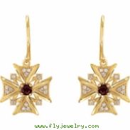 PAIR Genuine Mozambique And Diamond Earrings