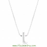 Pave Initial T Pendant
