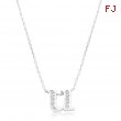 Pave Initial U Pendant