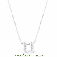 Pave Initial U Pendant