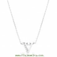 Pave Initial V Pendant