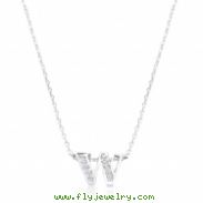 Pave Initial W Pendant