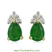 Pear Emerald And Diamond Earrings