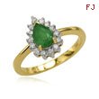 Pear Emerald And Diamond Ring