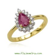 Pear Ruby And Diamond Ring