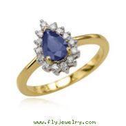 Pear Sapphire And Diamond Ring