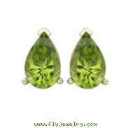 Pear Shape Peridot Prong Set Studs