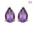 Pear Shape Purple Amethyst Prong Set Studs