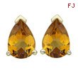 PEAR SHAPE YELLOW CITRINE PRONG SET STUDS