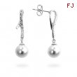 Pearl Cubic  Zirconia Dangle Earrings