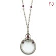 Pewter-Tone Blue & Dark Purple Crystal Magnifying Glass 30