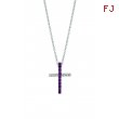 Pink sapphire & diamond cross necklace