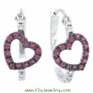 Pink Sapphire & Diamond Earrings White Gold