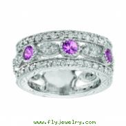 Pink sapphire & diamond eternity ring