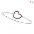 Pink Sapphire & Diamond Heart Bangle 