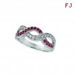 Pink sapphire & diamond twisted ring