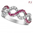 Pink Sapphire and Diamond Swirl Ring