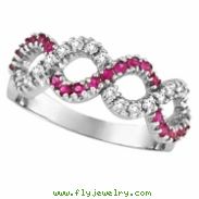 Pink Sapphire and Diamond Swirl Ring