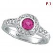 Pink Sapphire Bezel Ring with Diamond