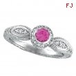 Pink Sapphire Bezel Ring with Diamond