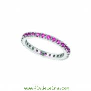 Pink Sapphire Eternity Guard Ring, 14K White Gold