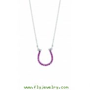 Pink Sapphire Horseshoe Pendant Necklace