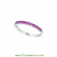 Pink Sapphire Stackable Ring, 14K White Gold