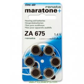 Pkg/4 Type 675 Renata Maratone Hearing Aid Batteries