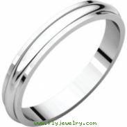 Platinum 03.00 mm Half Round Edge Band