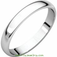 Platinum 03.00 mm Light Half Round Band