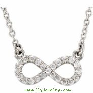 Platinum 16 1 2"" Diamond Infinity Necklace