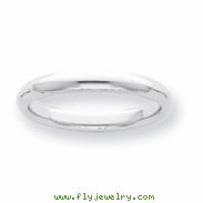 Platinum 3mm Half-Round Comfort Fit Lightweight Band ring