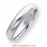 Platinum 5mm Comfort-Fit Milgrain Size 5 Wedding Band ring