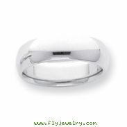 Platinum 6mm Half-Round Comfort Fit Lightweight Band ring