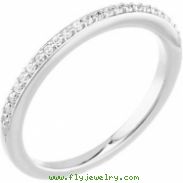 Platinum Band Complete with Stone SI2-SI3 Round 01.10 MM Diamond Polished 1/8 CTW BAND