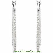 Platinum Pair Diamond Hoop Earrings