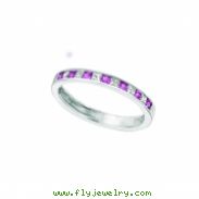 Princess cut diamond & pink sapphire band