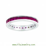 Princess cut ruby eternity band
