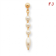 Rhodium-plated White Glass Pearl Earrings