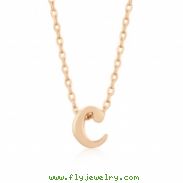 Rose Gold Initial C Pendant