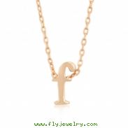 Rose Gold Initial F Pendant