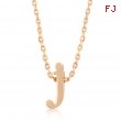 Rose Gold Initial J Pendant