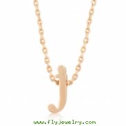 Rose Gold Initial J Pendant