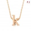 Rose Gold Initial K Pendant