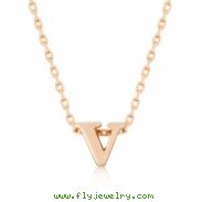 Rose Gold Initial V Pendant