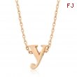 Rose Gold Initial Y Pendant