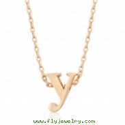 Rose Gold Initial Y Pendant