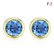 ROUND BLUE TOPAZ STUDS