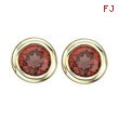 ROUND DARK RED GARNET STUDS