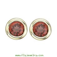 ROUND DARK RED GARNET STUDS